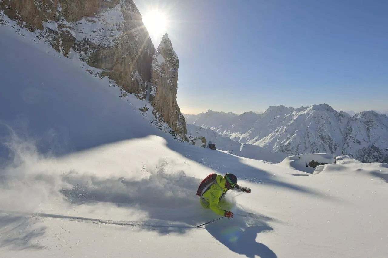 Skiing in Tyrol, Austria - freeriding in Ischgl